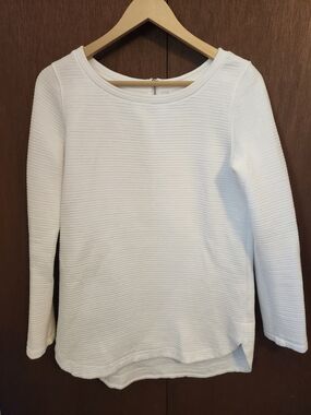 Merona White Ribbed Long-Sleeve Top